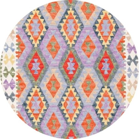 Safavieh 7 x 7 ft. Aspen Southwestern Hand Tufted Round Rug; Ivory & Grey APN415A-7R